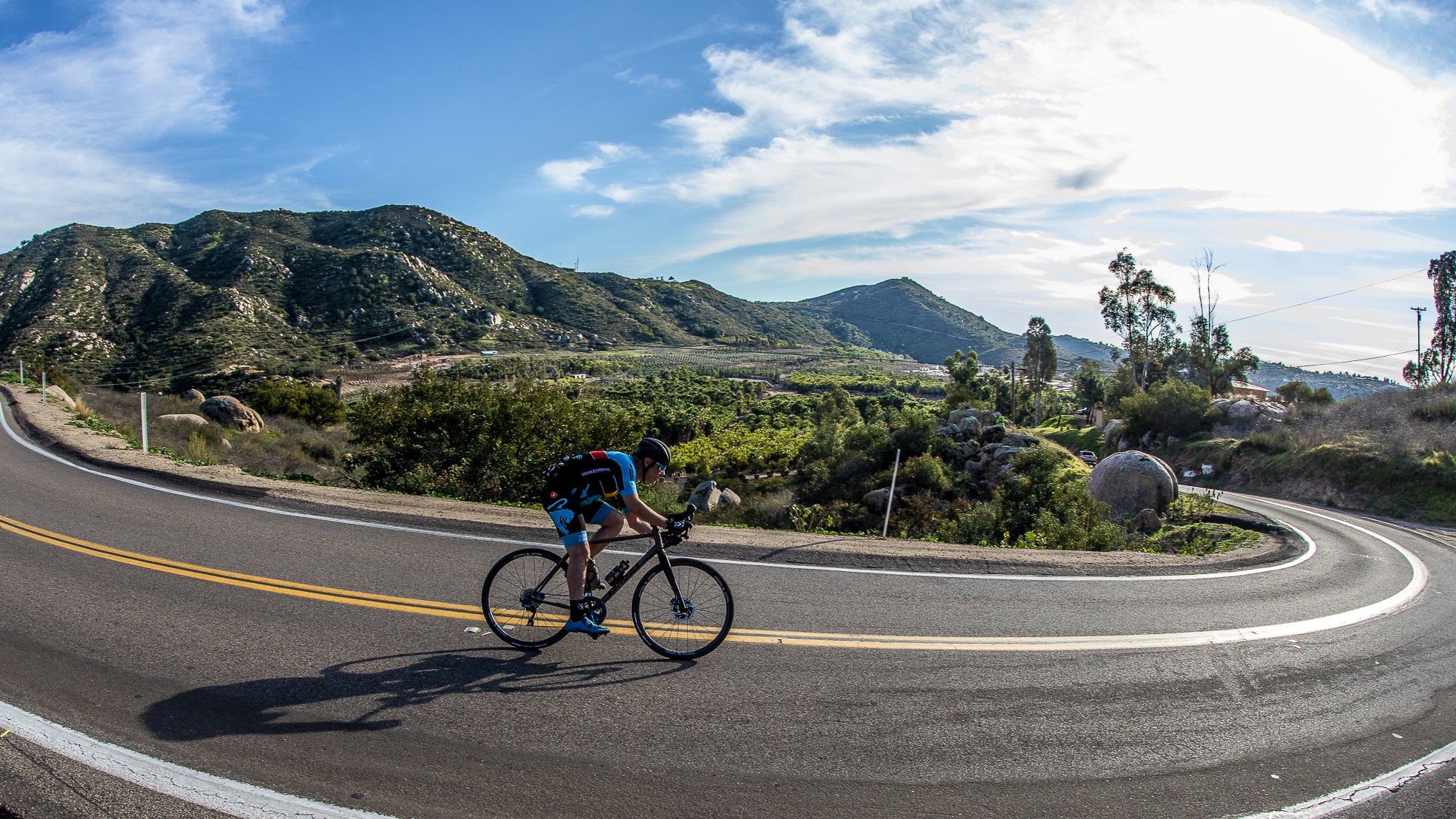 rider on a hairpin turn